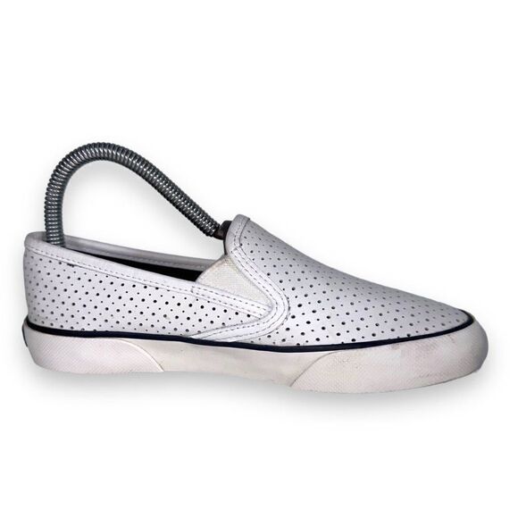 Sperry Top-Sider Pier Side Leather Slip-on Shoes White STS80176 Women's 6M - Picture 7 of 11